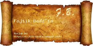Fojtik Beáta névjegykártya