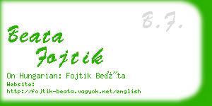 beata fojtik business card